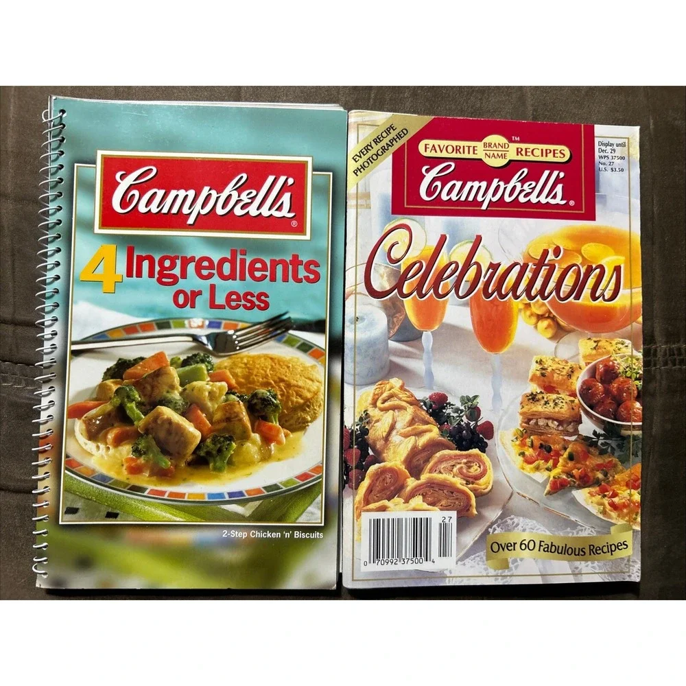 Set Of 2 Campbell Cookbooks: 4 Ingredients Or Less And Celebrations